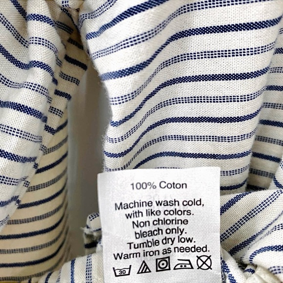 Madewell Indigo-Striped Jardin Off-the-Shoulder Peasant Top - Picture 16 of 16